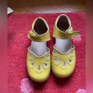 Yellow Livie and Lucca petals Shoes with Strap